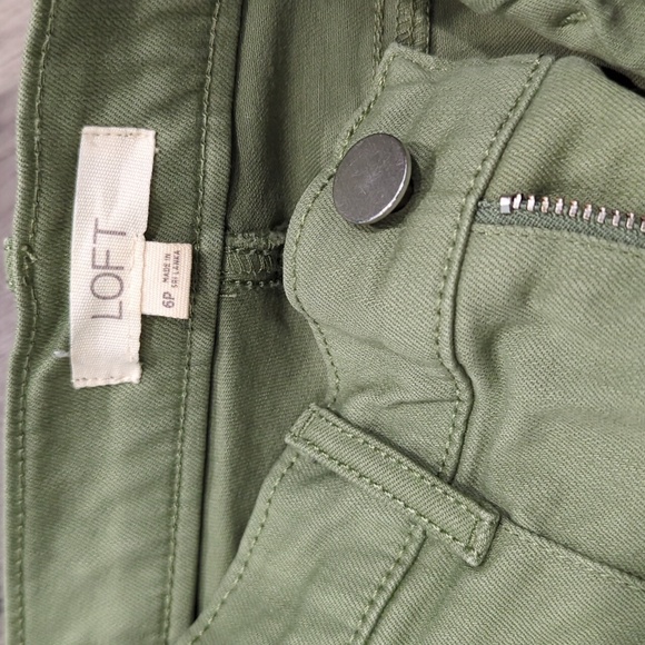 Loft Olive Green Frayed Hem Jeans - Picture 7 of 13